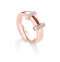Ringe Marcello Pane Dame Letters in Silber Zirconia ANYL 002_ROSA - ANYL 002_ROSA